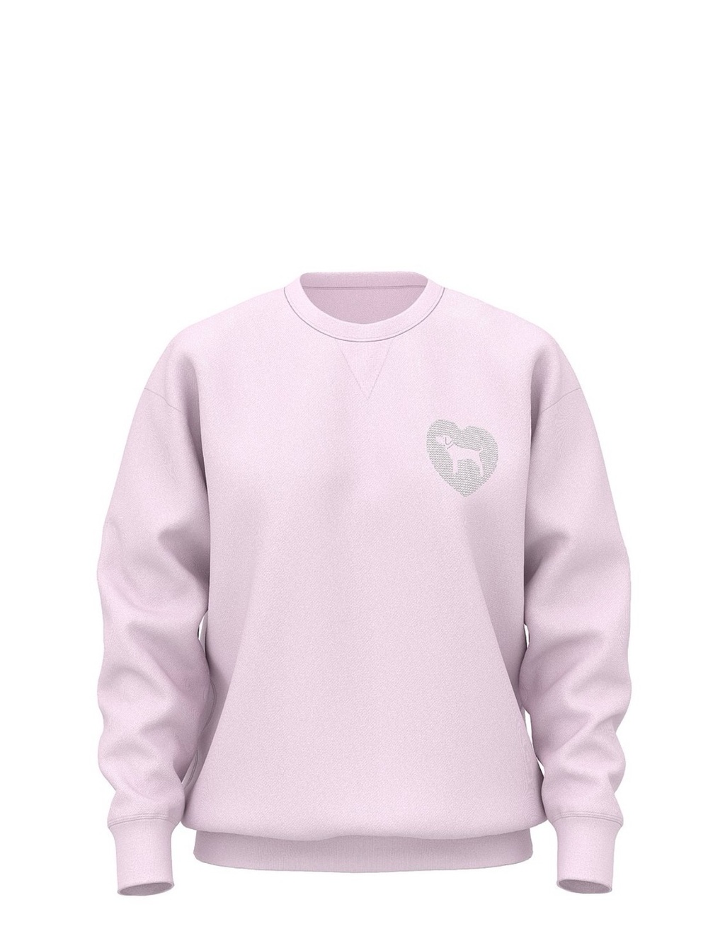 PINK Victoria's Secret Light Pink Oversized Crewneck Sweatshirt with Heart Logo